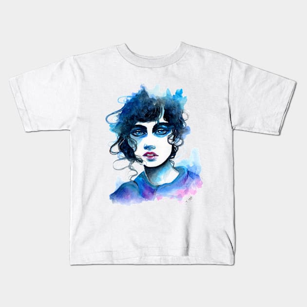 Blue Tones Kids T-Shirt by DaniMej